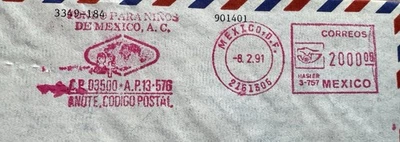 México 1991 Medidor Cubierta a Estados Unidos + Caridad Misionera Niña Coreana Medidor Pictórico Foto 1 de 3