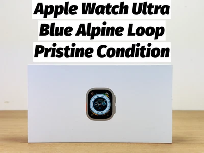 Apple Watch Ultra 49mm Titanium Case Blue Alpine Loop - Excellent Condition - Image 1 of 4