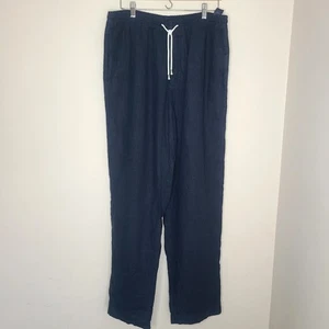 Pantalones deportivos Ermenegildo Zegna de lino con cordón ligeros informales azules talla L - Imagen 1 de 6