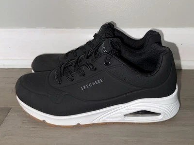 Skechers 73690 Uno Stand on Air Memory Foam Lace Up Sneaker Black White Size 8.5 - Image 1 of 4