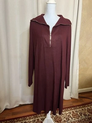 Vestido AB STUDIO, Talla XL, Pasas, Tejido Suave Elástico, Cremallera a Cuello Mangas Largas  Foto 1 de 4