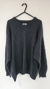 Vintage Callaway Golf Jumper Mens Large Relaxed 100% Lambswool Knit Grey Sports - Picture 1 of 13