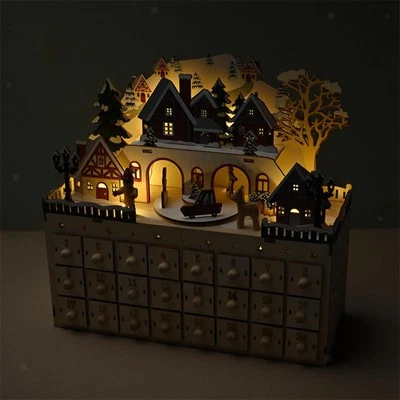 Christmas Advent Calendar 2024 with 24 Drawers for Desktop Office Home Decor - Image 1 of 4