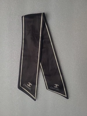Bufanda/sarga bandeau de seda Chanel - negra Foto 1 de 4
