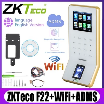 ZKTeco F22 WiFi ADMS TCP/IP 2.4" Screen Biometric Fingerprint Time Attendance