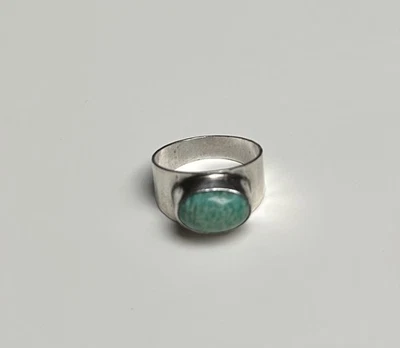 Schöner 925 Sterling Silber Ring Stein Hellblau Türkis RW Gr. 53 - Bild 1 von 3