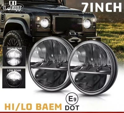Paar 7 Zoll LED Front Scheinwerfer für Land Rover Defender Jeep  T3 G Klasse - Bild 1 von 4