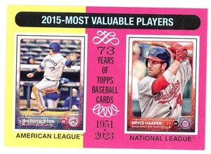 2024 TOPPS HERITAGE 2015 MOST VALUABLE PLAYERS JOSH DONALDSON BRYCE HARPER - Picture 1 of 1