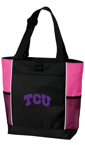 TCU Tote Bag Texas Christian University for BEACH SHOPPING GROCERIES POOL Cover