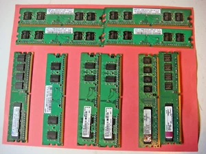10ea DDR/DDR2-240 Pin SDRAM,(7-256, 1-512, 2-1GB -Misc speeds .) used 12175 *18 - Picture 1 of 7