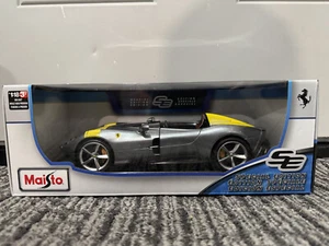 Maisto 1:18 Diecast Special Edition Ferrari Monza SP1 grau gelb NEU IN BOX - Bild 1 von 18