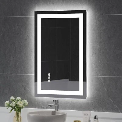 Espejo de baño LED 24x36"", espejo de tocador iluminado, espejo de vidrio táctil regulable Foto 1 de 4