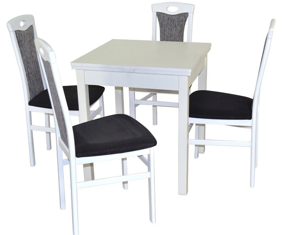 5tlg. Tischgruppe, Essgruppe 5tlg. In 2 Farben, Esstisch ausziehbar - Bild 1 von 1