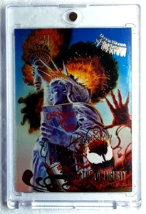 1995 Spider-Man Gold Signature Card 135 STATUE OF LIBERTY. Free New Top Loader. - Picture 1 of 3