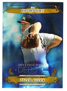 2015 Topps Pro Debut Distinguished Debuts GOLD TYLER KOLEK RC 41/50 Marlins