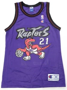 Rare VTG CHAMPION Marcus Camby Toronto Raptors Basketball Jersey 90s Purple 40 - Picture 1 of 9