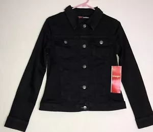 Wrangler Authentics NWT Women's Stretch Black Denim Jacket Small Stretch - Picture 1 of 15