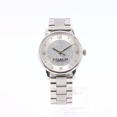 Coach 14503940 Grand Orologio da donna al quarzo quadrante tono argento 36 mm con scatola (FPP009891)