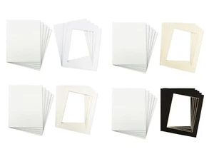 Pack of 5 Photo Picture Mount Frame Mounts with back various sizes and colours - Picture 1 of 21