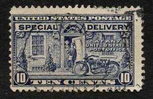 US 1922 #E12 Special Delivery 10c Gray Violet Motorcycle Messenger Used - Picture 1 of 2