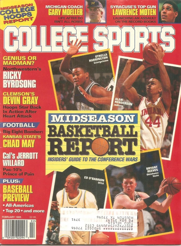 COLLEGE SPORTS/FEB 1995-COMPLETE MAGAZINE-INDIANA HOOSIERS/HOYAS/BRUINS/COWBOYS - Image 1 of 1