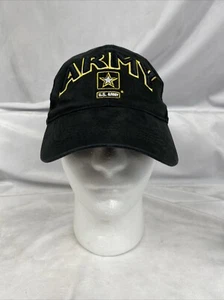 Eagle Crest Hat U.S. Army Cap Adult Black/Yellow Adjustable Hook & Loop - Picture 1 of 10