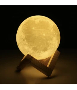 3D Moon Lamp 2 Color Dimmable Touch Control Brightness with USB 10cm Diameter - Picture 1 of 7