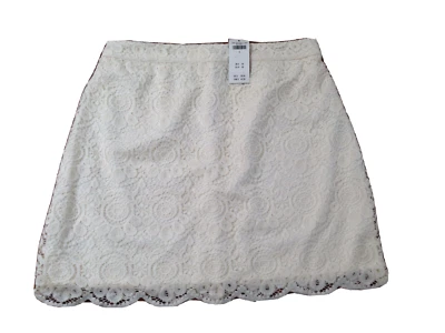 Nueva Falda Hollister Mujer Floral Off White Doble Forro Cremallera Expuesta Línea A 5 Foto 1 de 4