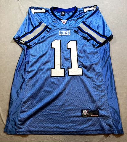 Detroit Lions R. Williams Jersey Adult 56 Blue Stitch Short Sleeve Pullover Mens Cover