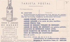 Spain old medical advertisement Vino y Jarabe de Dusart Virgen del Pilar (40) - Picture 1 of 2