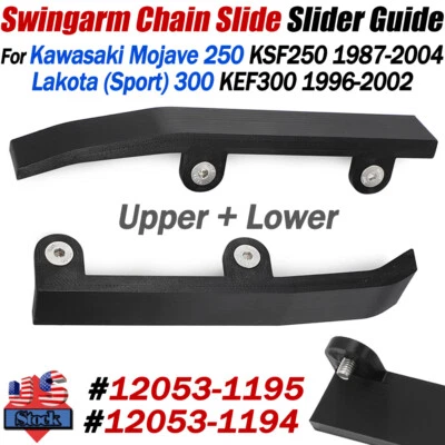 Para Kawasaki Mojave 250 KSF250A Brazo basculante Cadena Deslizante Guía Superior+Inferior EE. UU. Foto 1 de 4