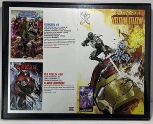 MCU Invincible Iron Man, Avengers, & Red Goblin Comic Wall Art Framed 11”x 14” - Picture 1 of 4