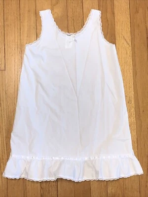 VTG? J.C. Collections Girls White Full Slip Lace Trim Size 6 - Image 1 of 4