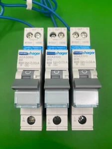RCBO compacto Hager 30mA B6 ADA306G B10 10A ADA310G B16 ADA316G - nuevo y en caja - Imagen 1 de 6