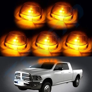 Smoked Cab Light Roof Marker Cover Amber LED Bulb for 99-16 Super Duty F150 F250 - Picture 1 of 8