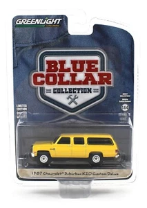 1:64 GreenLight *BLUE COLLAR 13* Yellow 1987 Chevrolet Suburban K20 Custom NIP - Picture 1 of 1