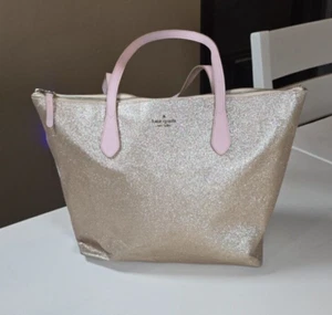 KATE SPADE Joeley Glitter Tinsel Rose Gold PInk Medium Tote Bag - Picture 1 of 12