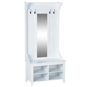 Hallway Furniture Set Shoe Bench Storage Mirror Cabinet Coat Rack Multiple Cubes - Picture 1 of 9