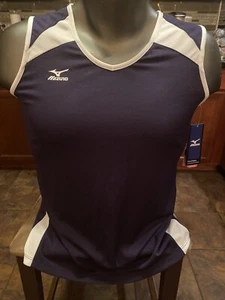 Camicia donna Mizuno Drylite scollo a V senza maniche pallavolo atletica blu navy taglia L - Foto 1 di 5