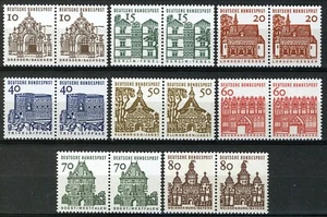 BRD 1964, edificios alemanes de los doce siglos (I), pares MNH, Mi 454-461 - Imagen 1 de 1