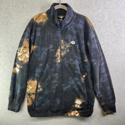 Volcom Sweater Mens M Black Bleached Tie Dye V Scient Fleece Ski Snowboarding - Image 1 of 4