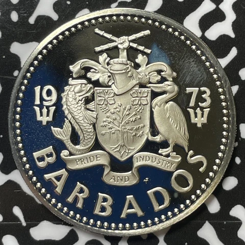 1973 Barbados $2 Dollars Lot#M4528 Proof! Cover