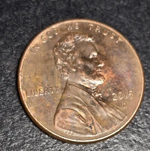 2015-D Lincoln Shield Penny DDO RB On Obverse Red On Reverse - Picture 1 of 2