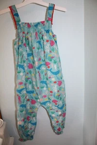 BABY BODEN Size 18-24 mos Blue Marine Sea Life Smocked One-Piece Romper Overalls - Picture 1 of 4