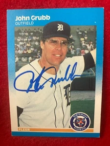 John Grubb 1987 Fleer #152 Detroit Tigers SIGNED Autographed Card - Picture 1 of 4