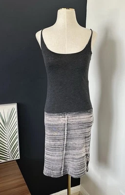 Raquel Allegra Gray  Black Tank Cami Dress Knit Stretch Tunic Sz 1 - Image 1 of 4