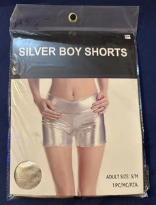 Novelty Silver Boy Shorts ~ Adult S/M - Picture 1 of 2