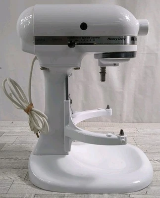 KitchenAid K5SSDWH 5qt Heavy Duty Stand Mixer W/Bowl & Attachments | Works! - Image 1 of 4