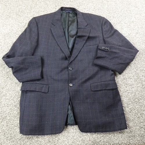 Blazer Burberry uomo 44R blu a quadri lana cashmere sport cappotto giacca tuta top USA