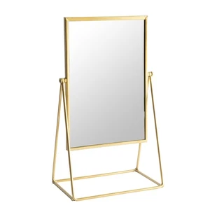 22 x 39cm Rectangle Makeup Mirror Free Standing Dressing Table Vanity Gold - Picture 1 of 7